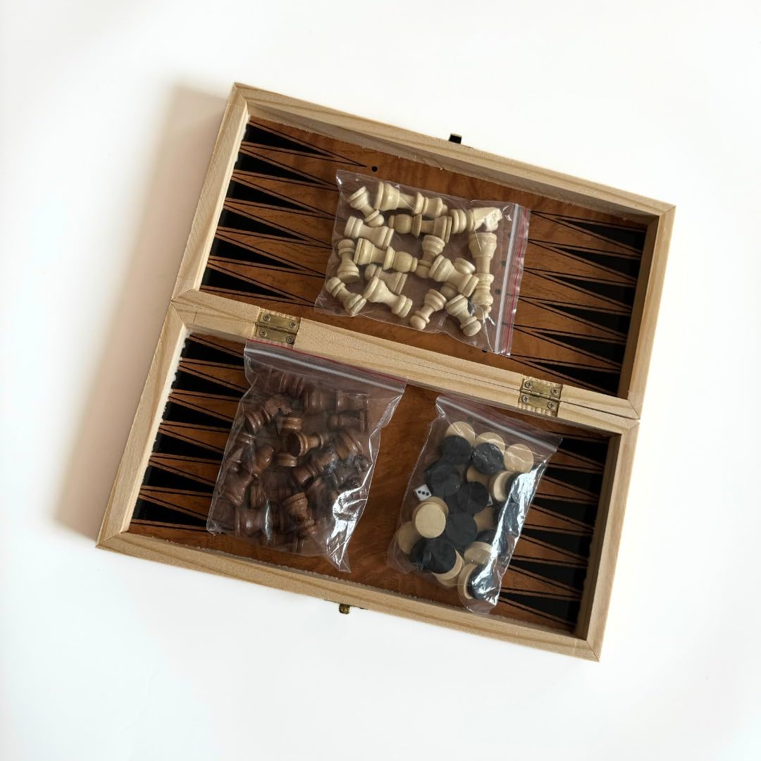 Jeu d'échecs en bois Tennex 3 en 1 - Image 2
