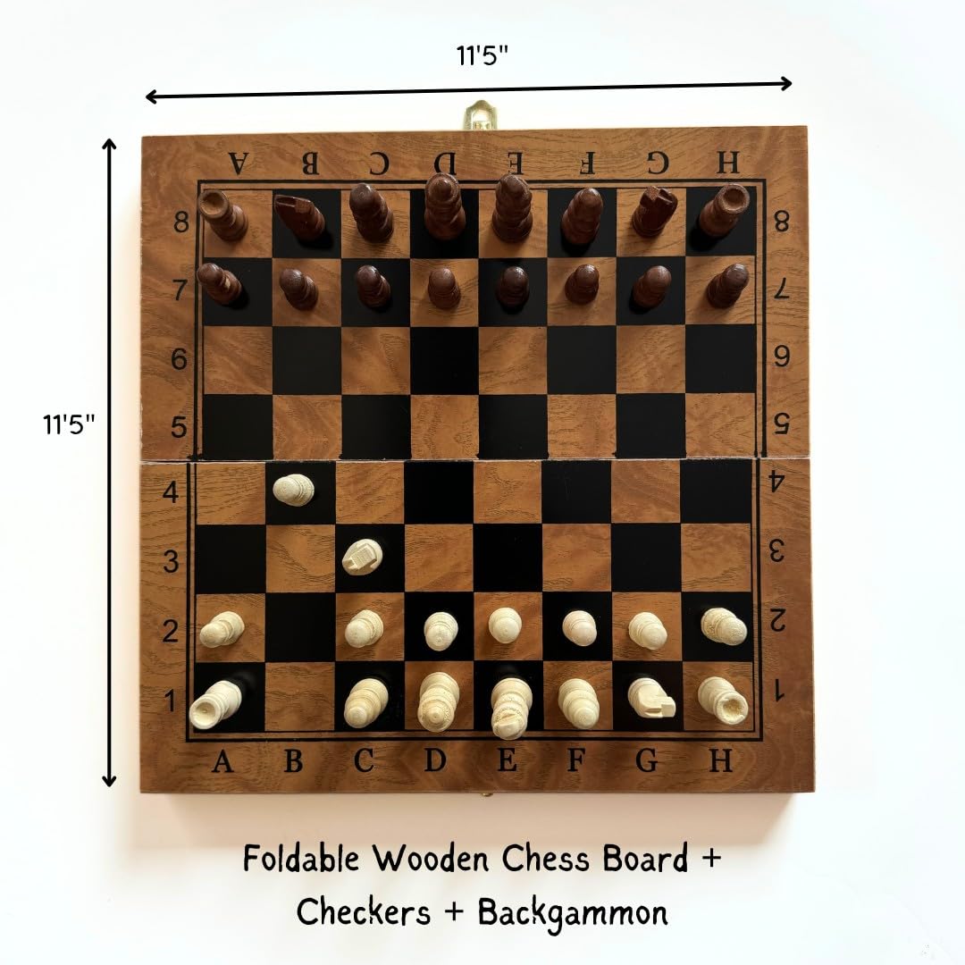 Jeu d'échecs en bois Tennex 3 en 1 - Image 3