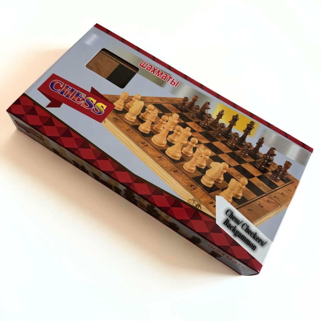 Jeu d'échecs en bois Tennex 3 en 1 - Image 7