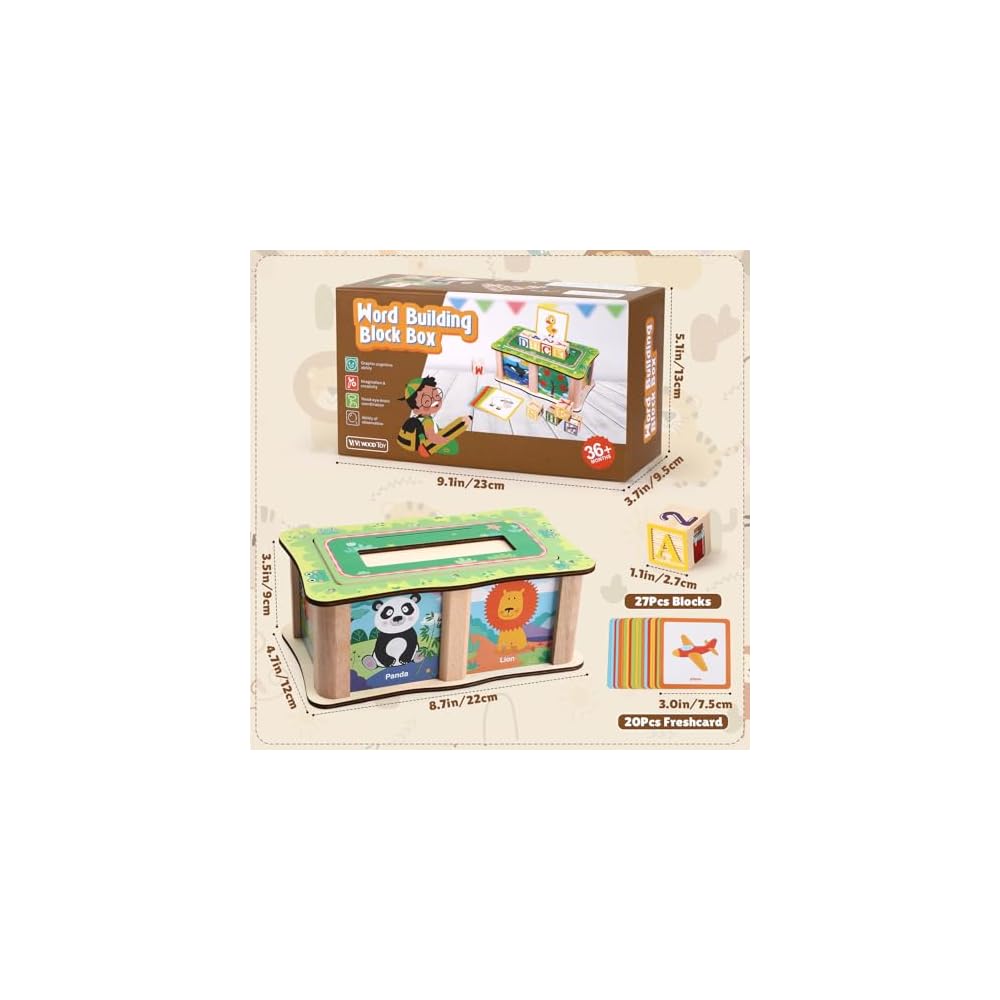 Blocs de construction en bois Lewo ABC