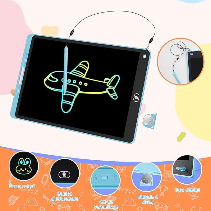 Ardoise Magique LCD 12 » Pour Enfant – Bleu - Image 3