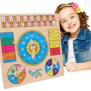 calendrier éducatif en bois interactif pour enfants