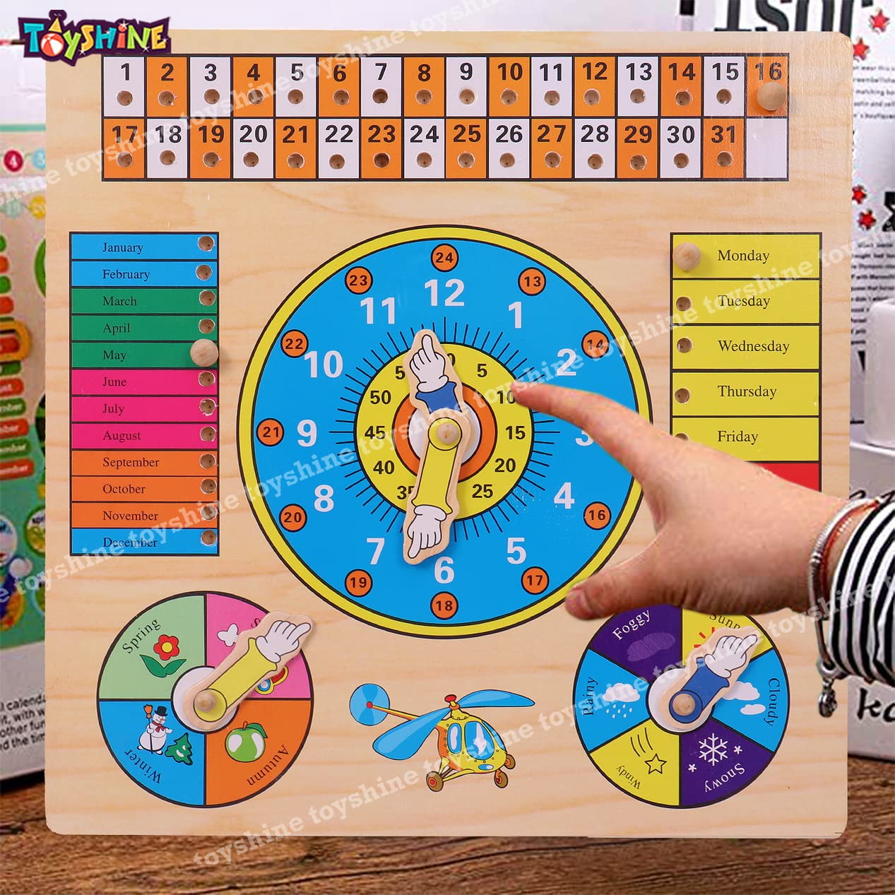 calendrier éducatif en bois interactif pour enfants - Image 5