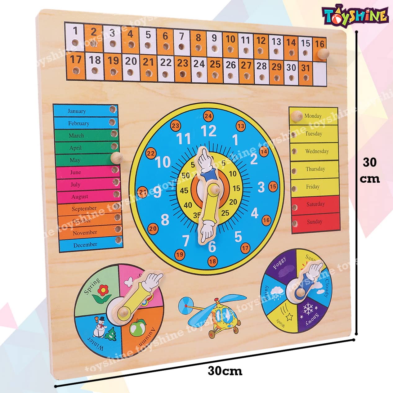 calendrier éducatif en bois interactif pour enfants - Image 7